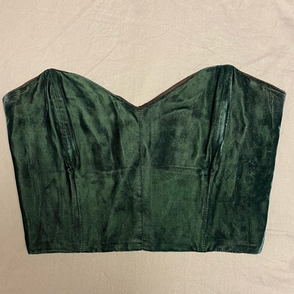 Vintage green velvet corset